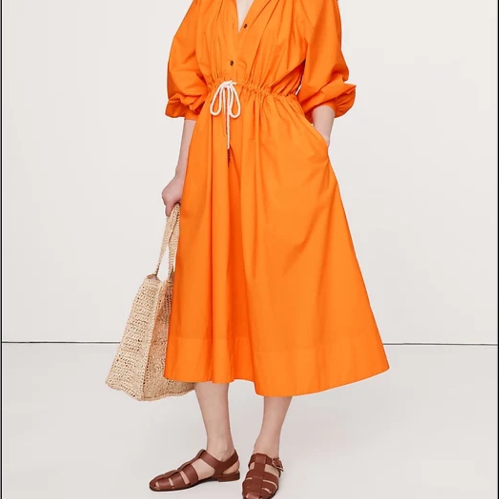 Banana Republic Orange Midi Dress